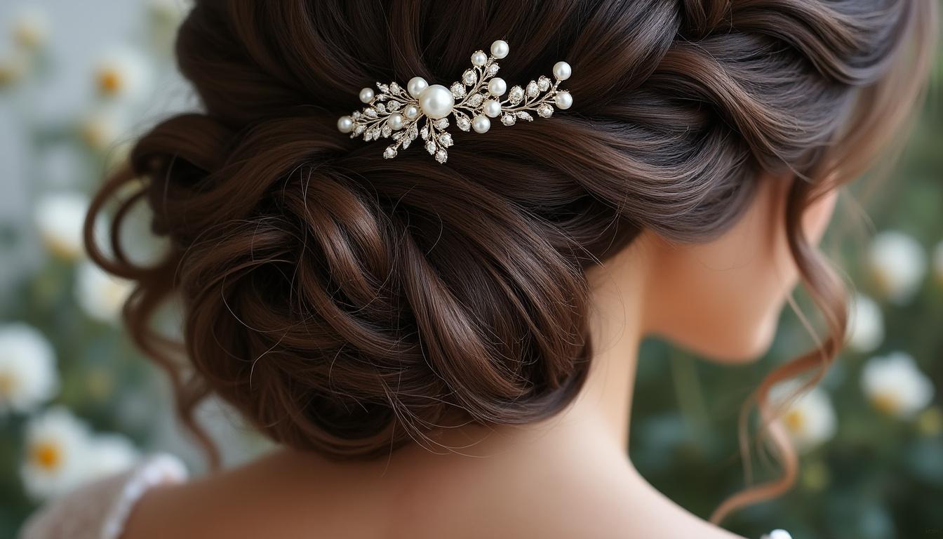 découvrez nos coiffures de cérémonie avec des boucles hollywoodiennes élégantes, parfaites pour un look sophistiqué et glamour lors de vos événements spéciaux.