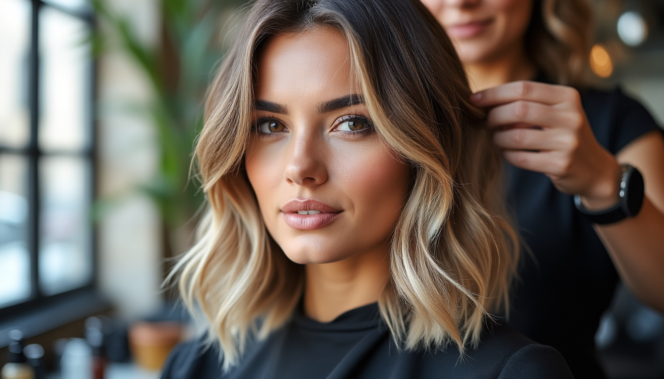 découvrez notre coupe mi-longue effilée dégradée, idéale pour un style moderne et léger avec du mouvement naturel.